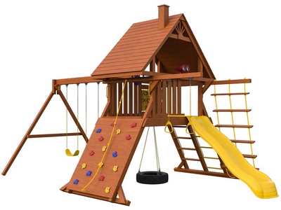 Детская игровая площадка Зарница с деревянной крышей