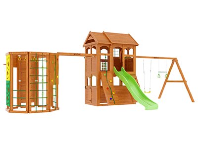 Детская деревянная площадка для дачи ″Клубный домик 2 с WorkOut″