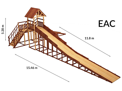 Зимняя деревянная игровая горка Зима - 10 (скат 11.8 м)