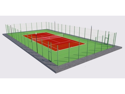 Теннисный корт TORUDA 4 (37х19, игровое поле 24х11)