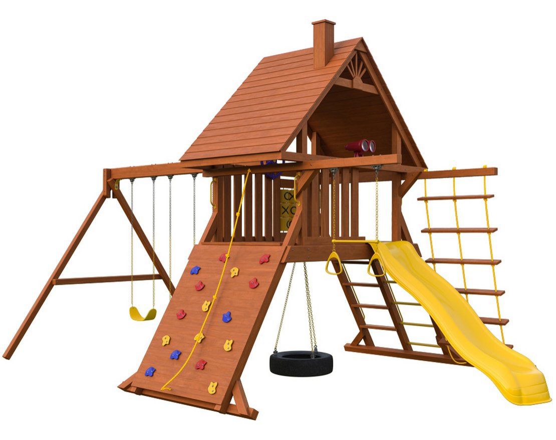 Детская игровая площадка New Sunrise "Нью Санрайз" Джая с деревянной крышей