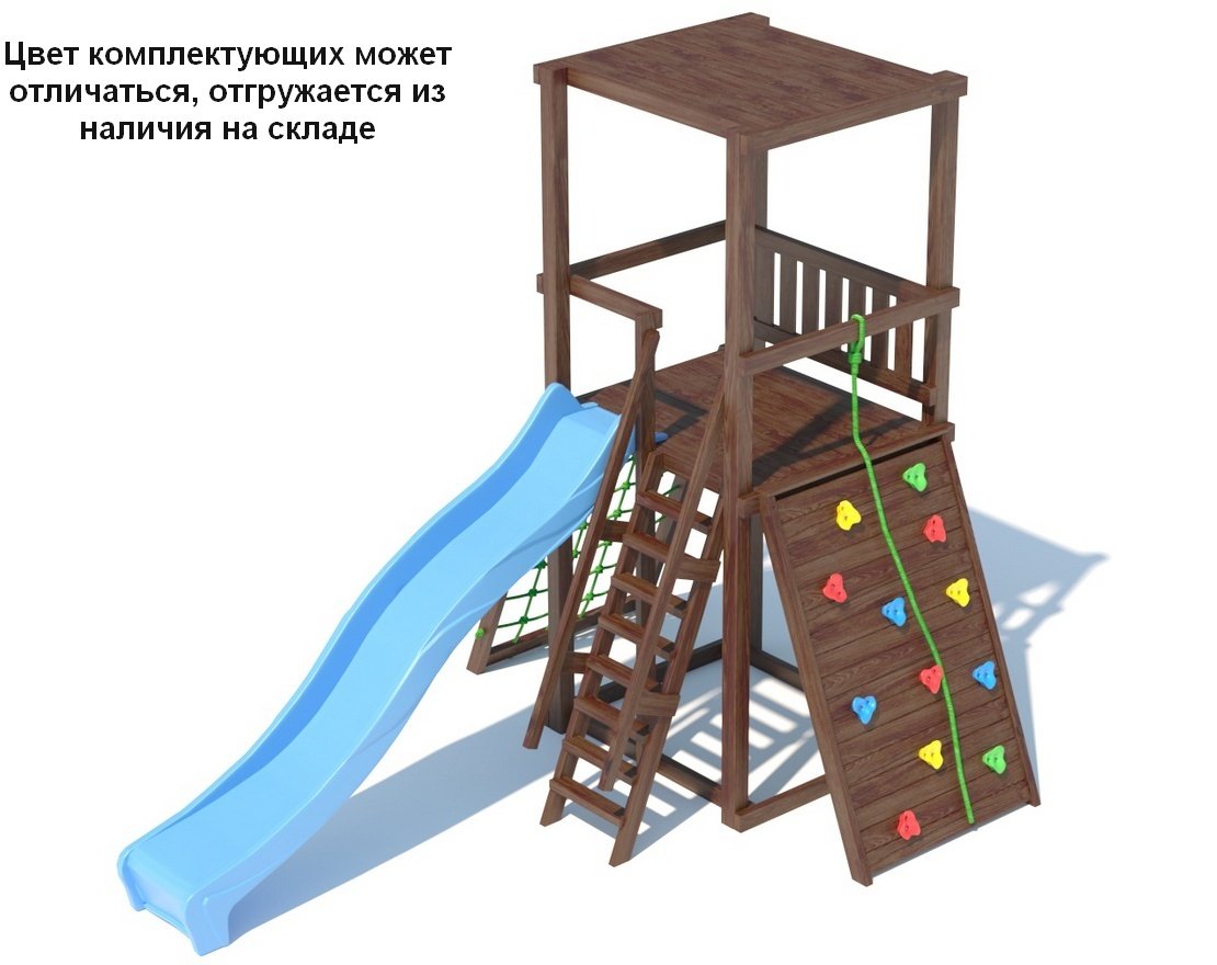 Детский игровой комплекс А1 модель 1 с плоской деревянной крышей